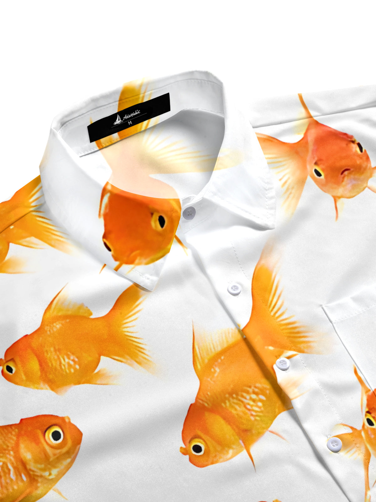 men's ocean print shirt side view