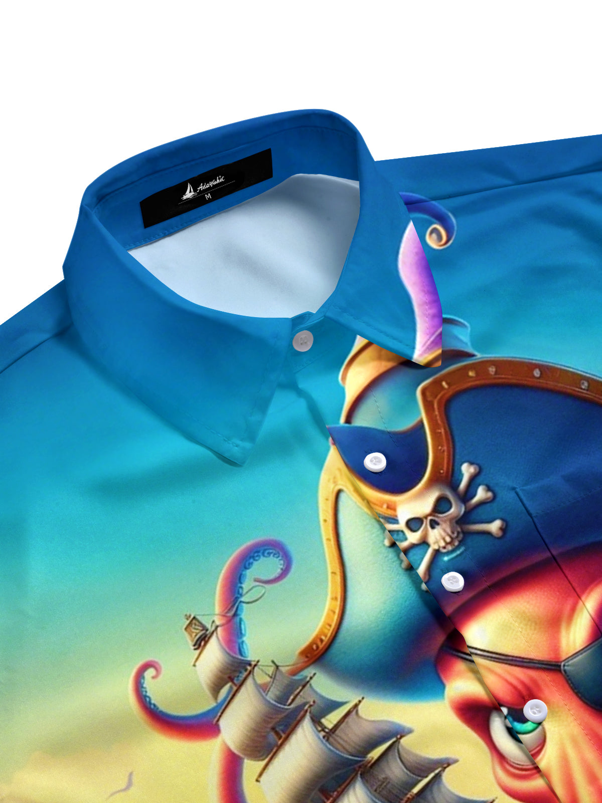 men's ocean pattern shirt side view