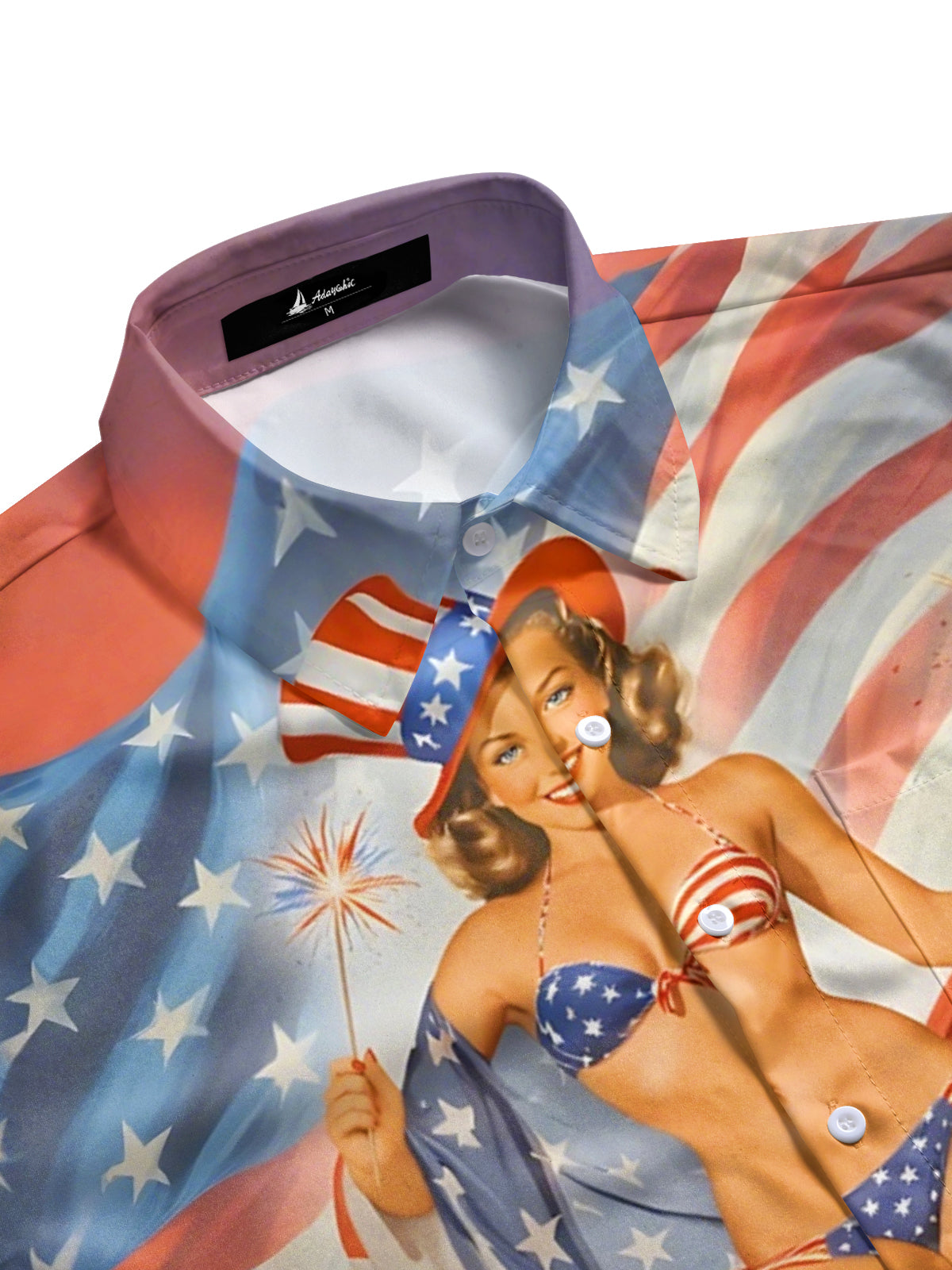 men's classic print shirt side view