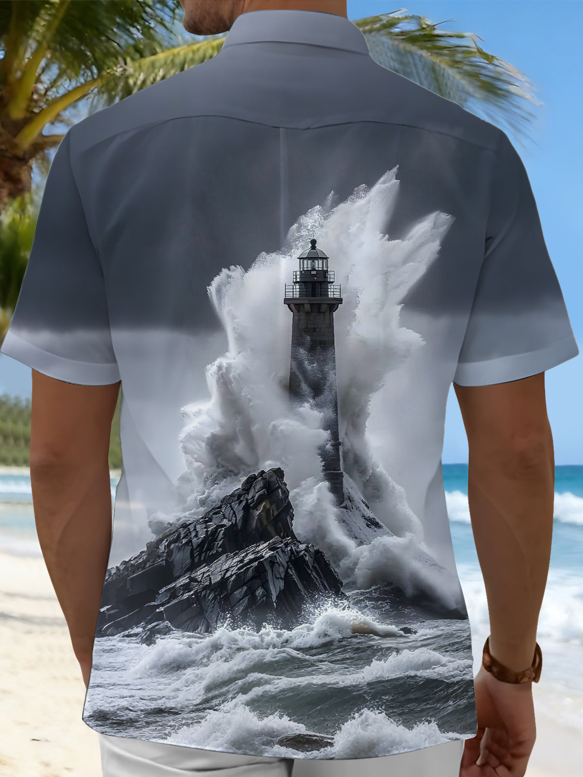 men's pocket shirt back view