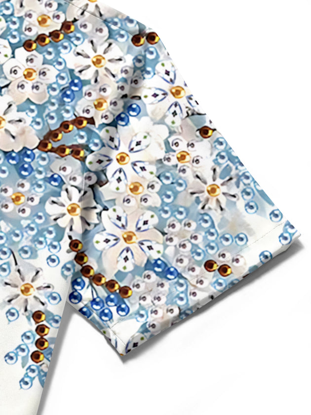 men's printed shirt close-up short sleeve