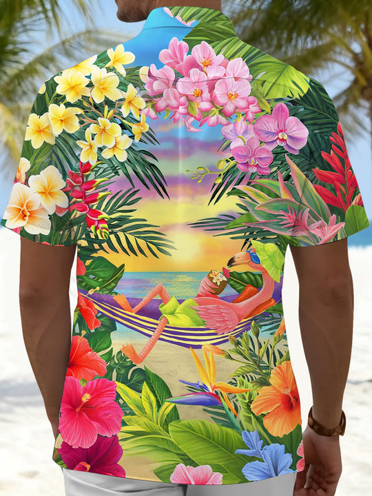 men's aloha shirt back view
