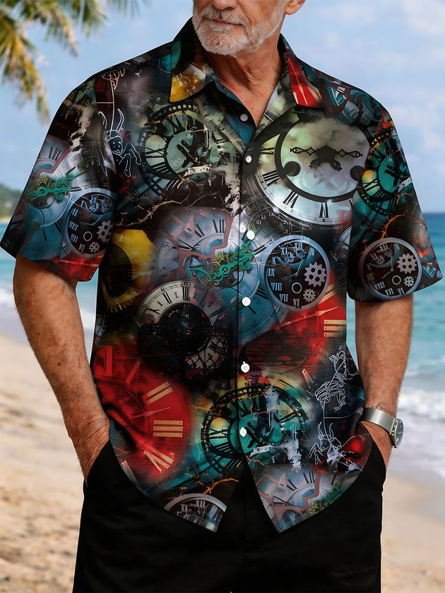 men's Hawaiian shirt front view tropical beach vacation