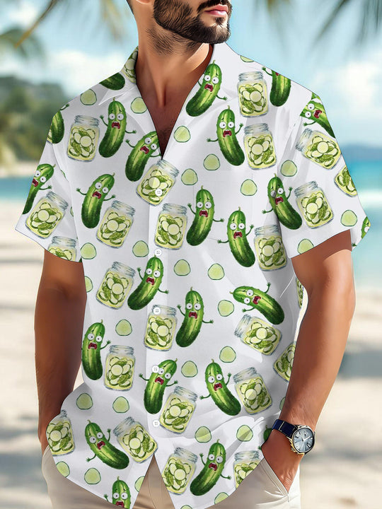men's Cuban collar shirt front view