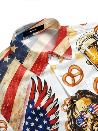 men's USA print shirt side view