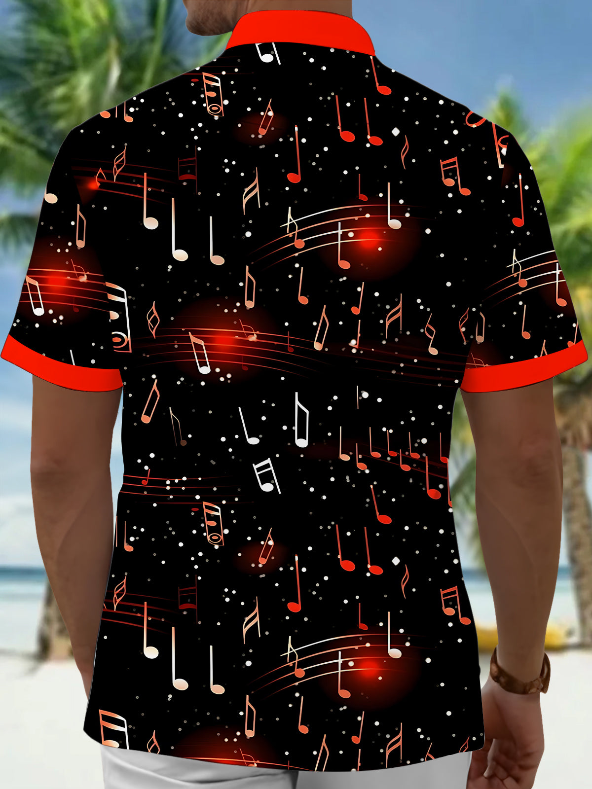 men's band shirt back view