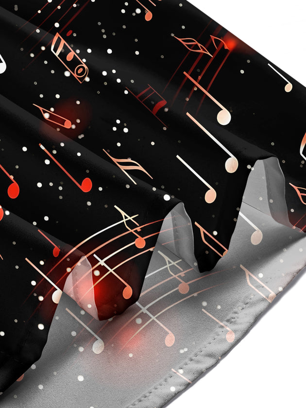 men's music print shirt summer vacation
