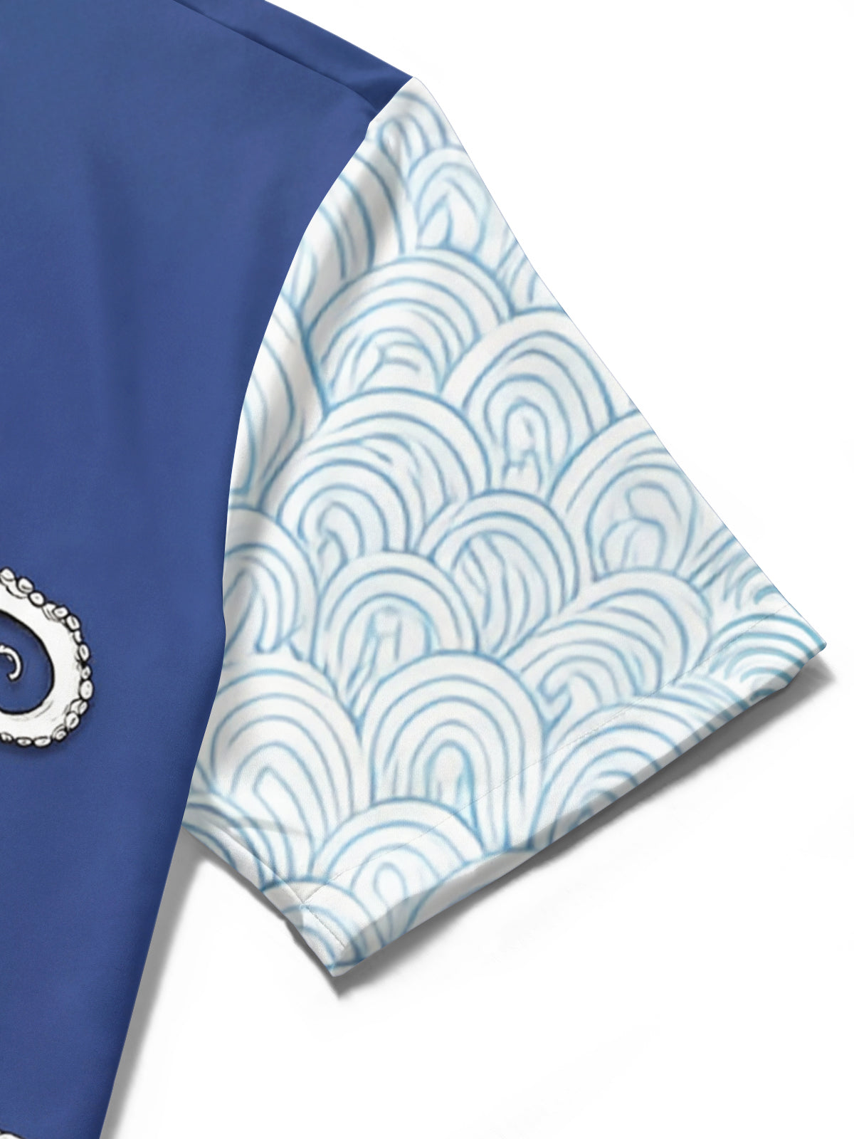 men's octopus print shirt close-up short sleeve