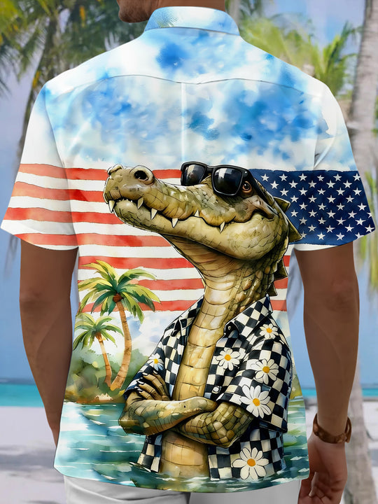 men's aloha shirt back view