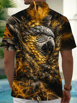 Men's short sleeve shirt with eagle print back view