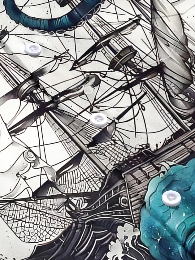 men's Hawaiian short sleeve flat lay shirt