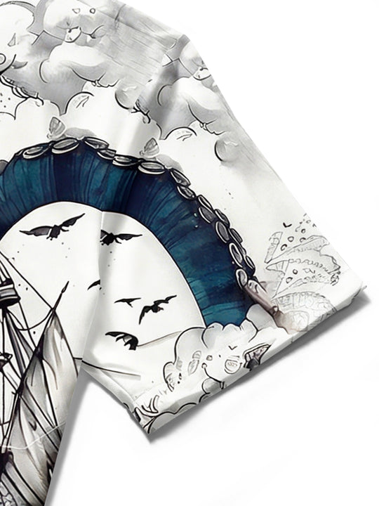 men's Hawaiian shirt close-up short sleeve