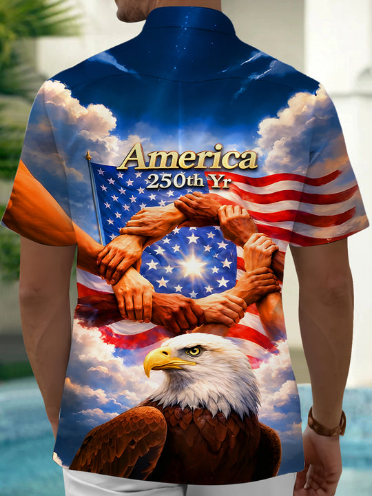 men's patriotic shirt back view