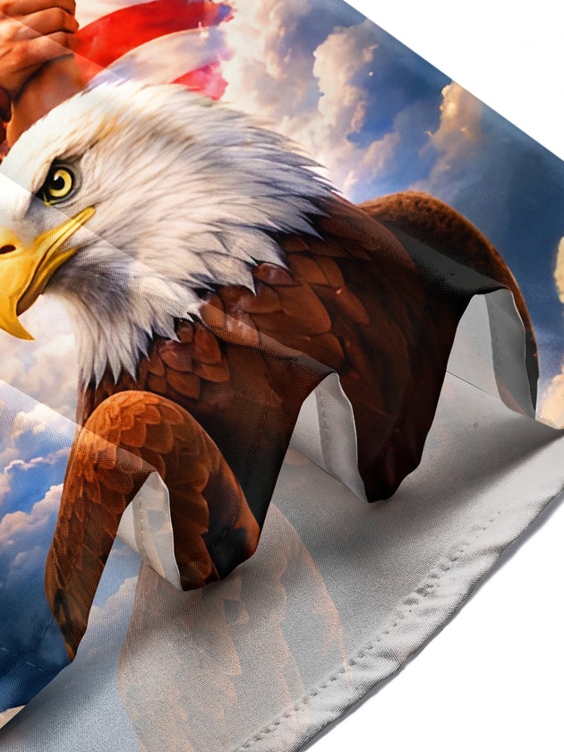 men's eagle print shirt summer vacation