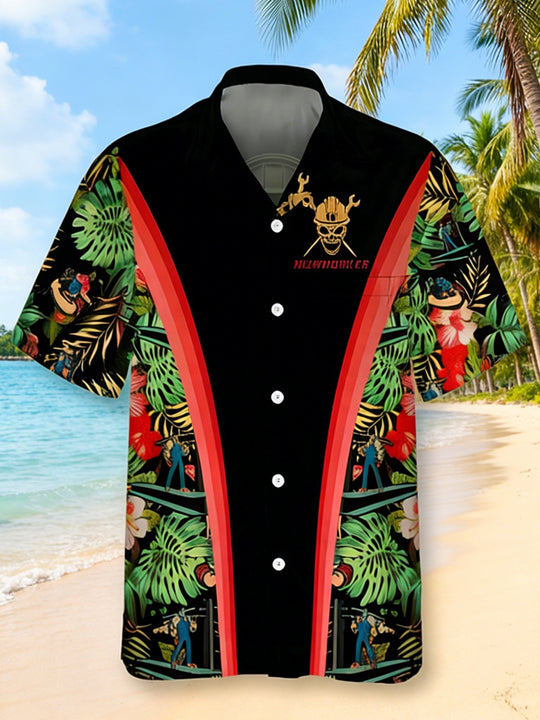 men's aloha shirt back view
