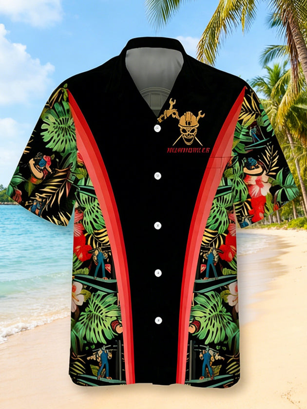 men's aloha shirt back view