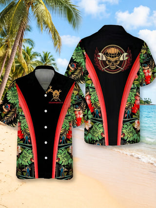men's Hawaiian shirt front view tropical beach vacation
