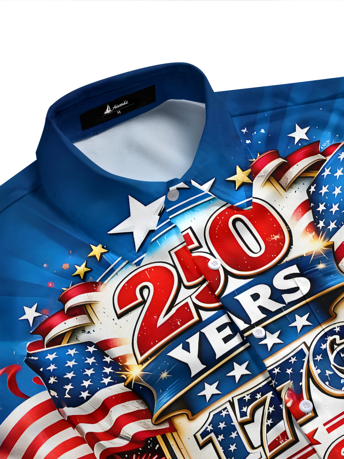 men's USA print shirt side view