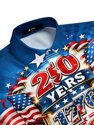 men's USA print shirt side view