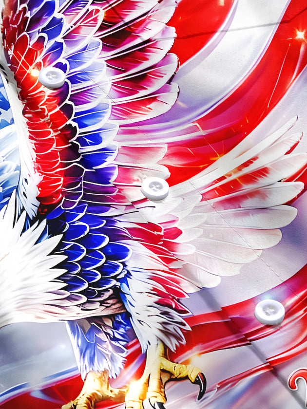 men's eagle print short sleeve flat lay shirt