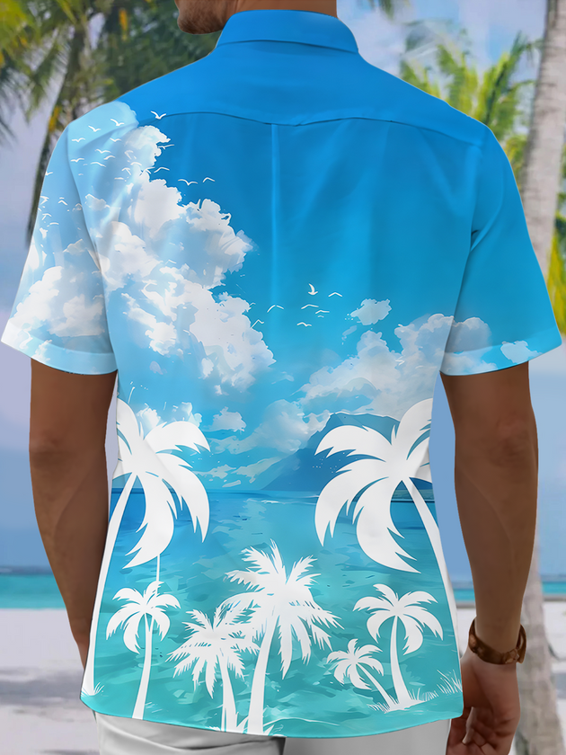 men's aloha shirt back view