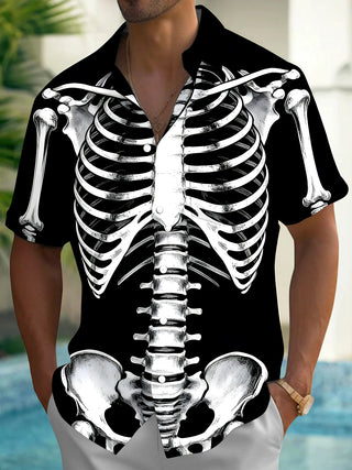 men's skull print shirt front view