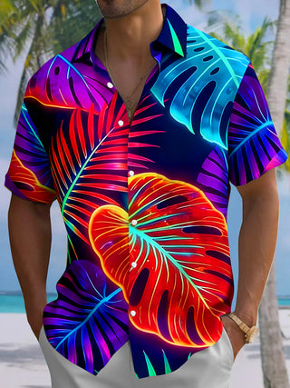 men's Hawaiian shirt front view tropical beach vacation