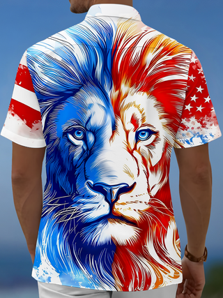 men's patriotic print shirt back view
