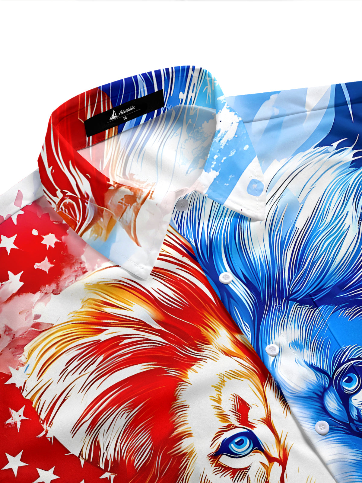 men's USA print shirt side view