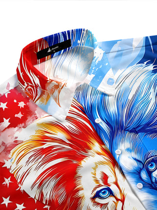 men's USA print shirt side view