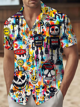 men's Hawaiian shirt front view tropical beach vacation