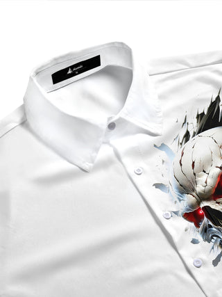 men's gothic print shirt side view