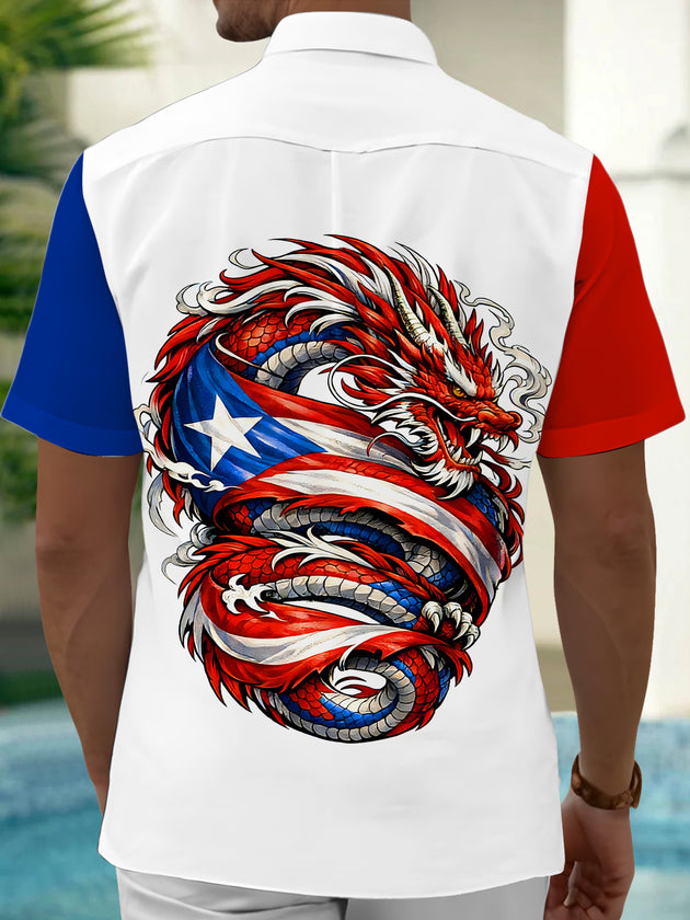 men's mythical print shirt back view