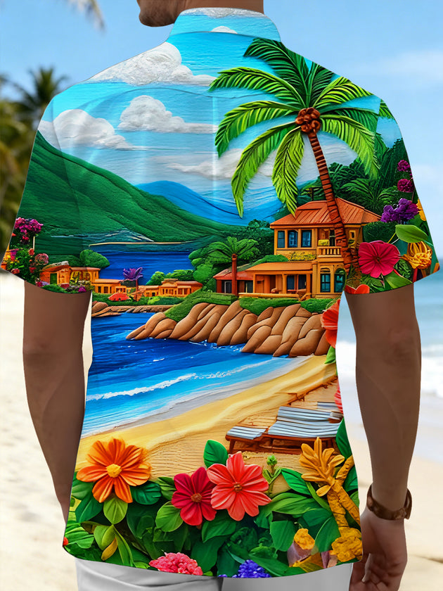 men's aloha shirt back view