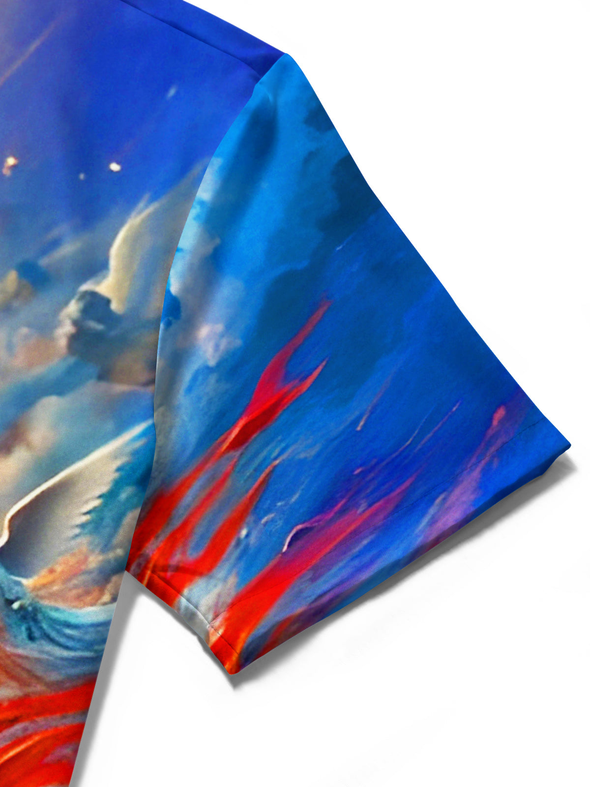 men's printed shirt close-up short sleeve