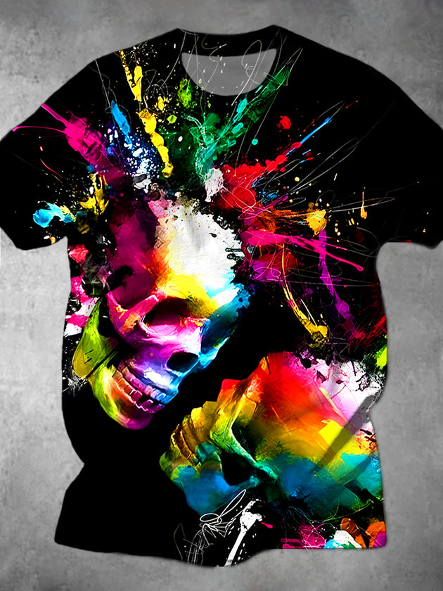 men's tie dye graphic t-shirt front view