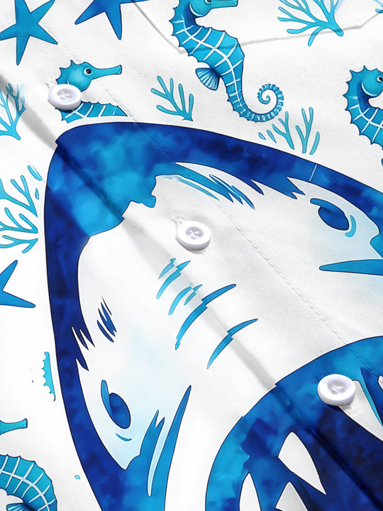 men's Hawaiian short sleeve flat lay shirt