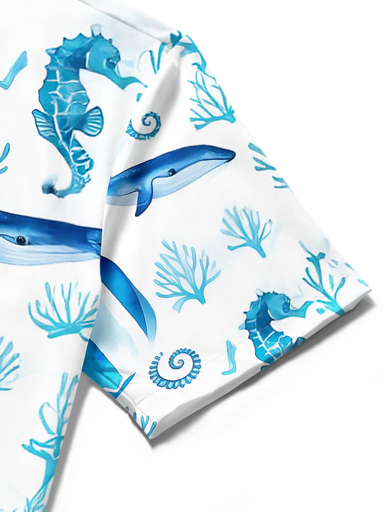 men's Hawaiian shirt close-up short sleeve
