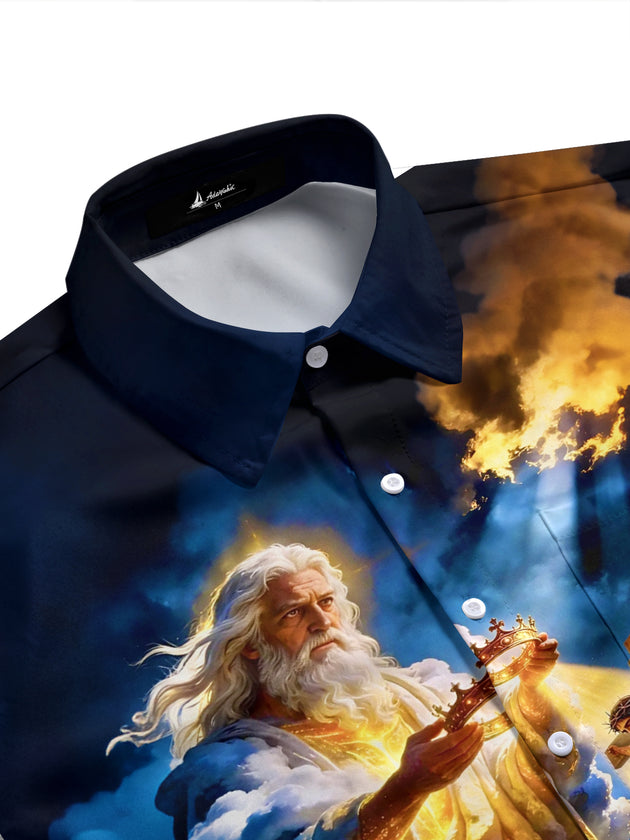 men's short sleeve shirt side view