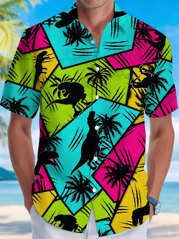 men's Hawaiian shirt front view tropical beach vacation