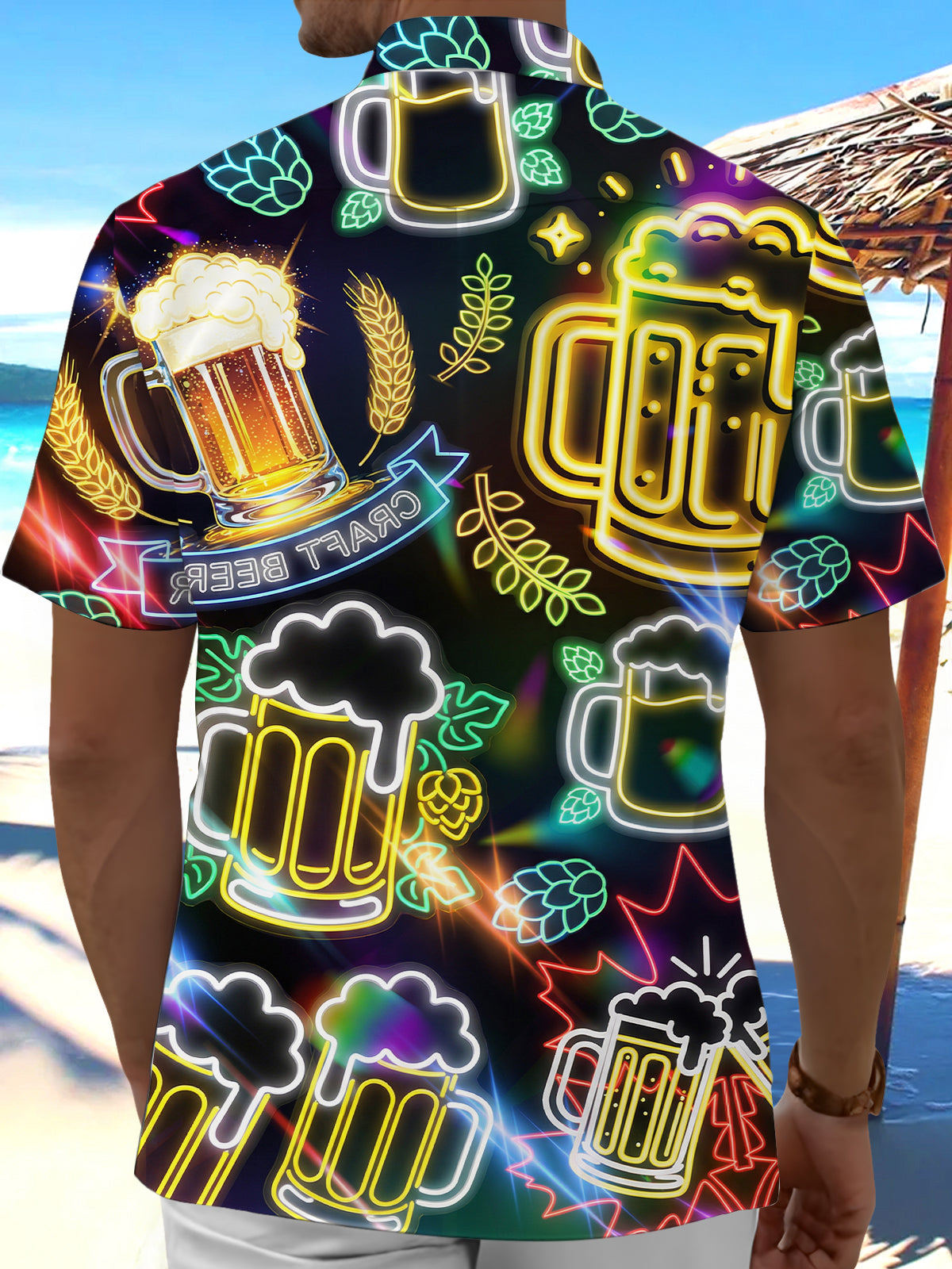 men's novelty print shirt back view