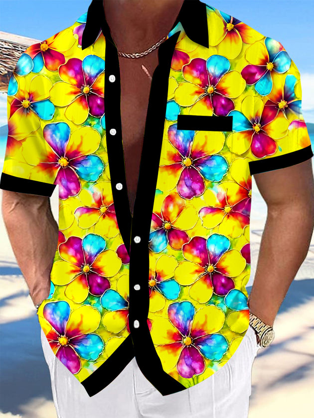 men's Hawaiian shirt front view tropical beach vacation