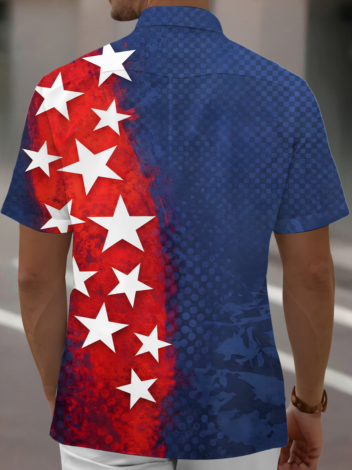 men's pocket shirt back view