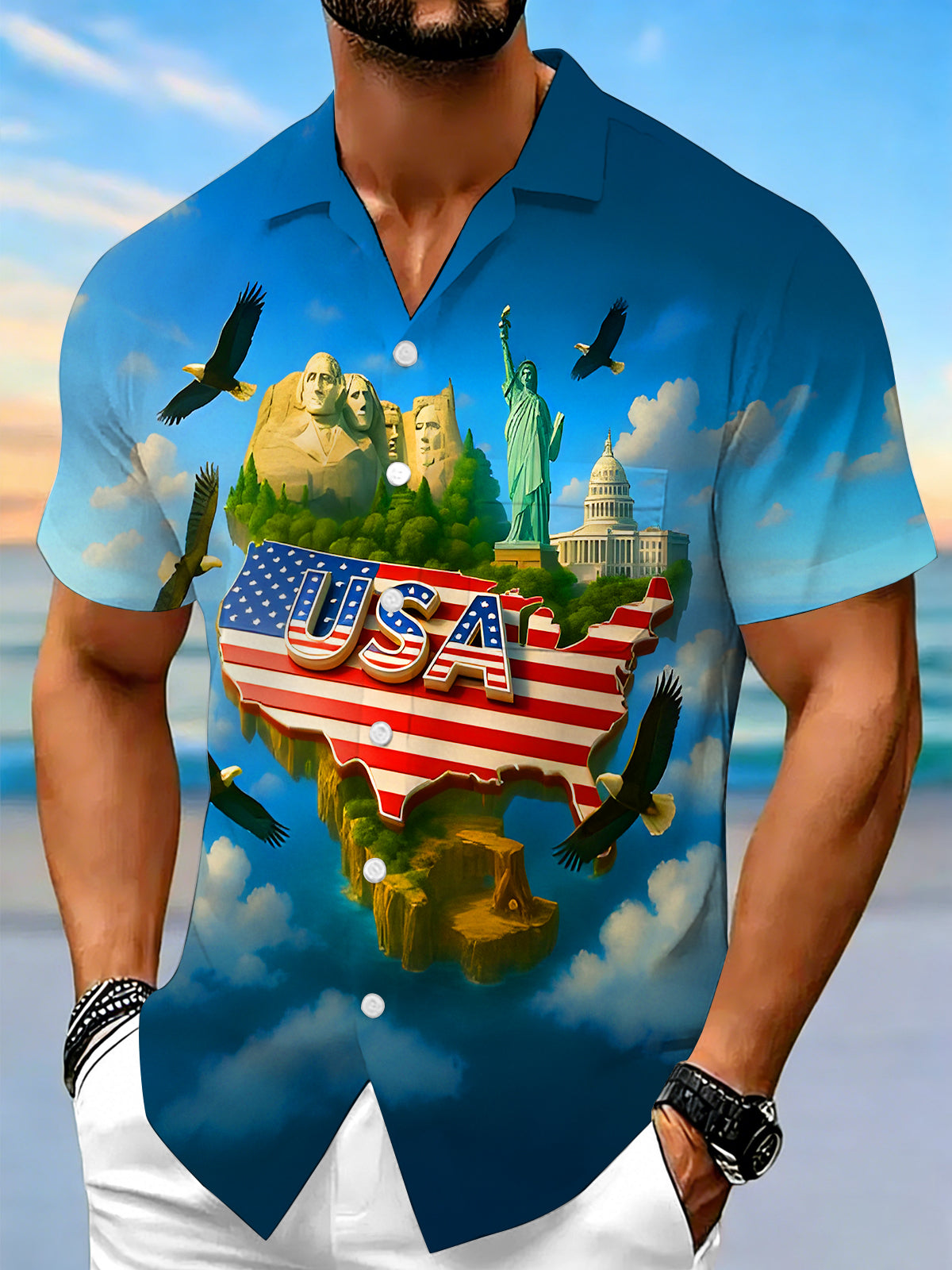 men's shirt front view Independence Day