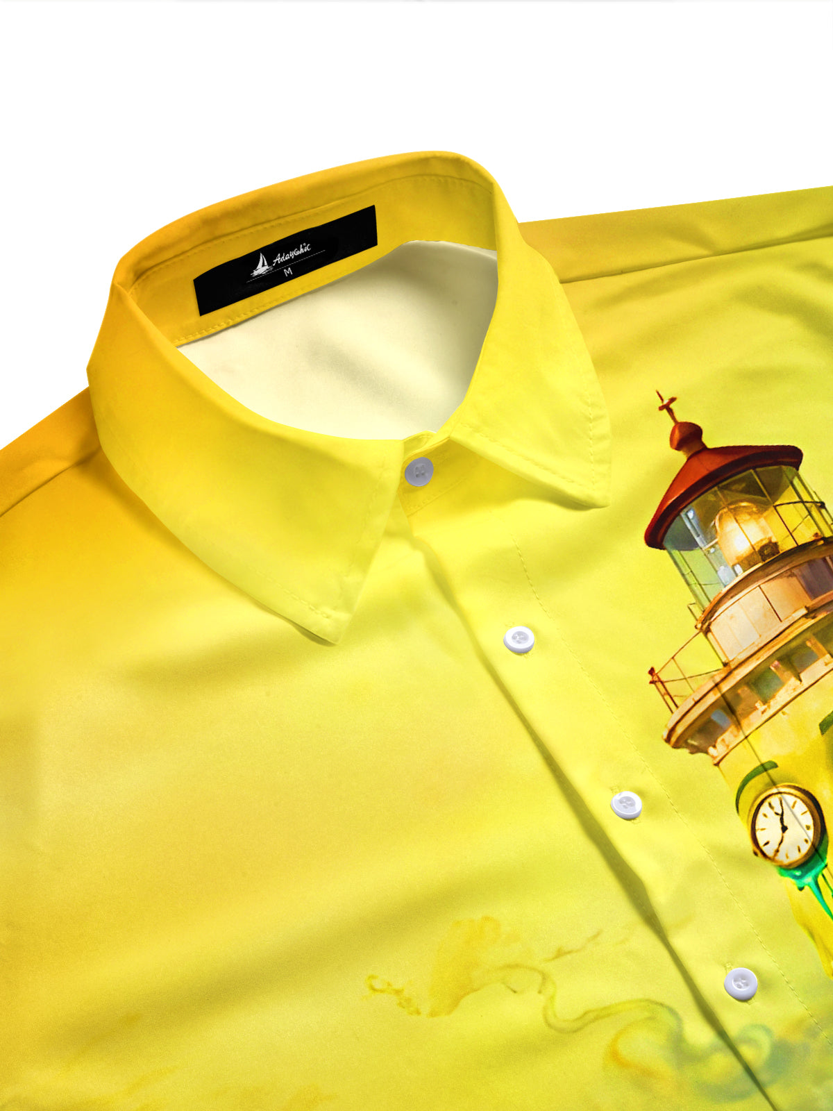 Men's fun tearful face lighthouse pocket half sleeve shirt side view