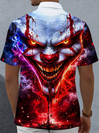 men's red shirt back view