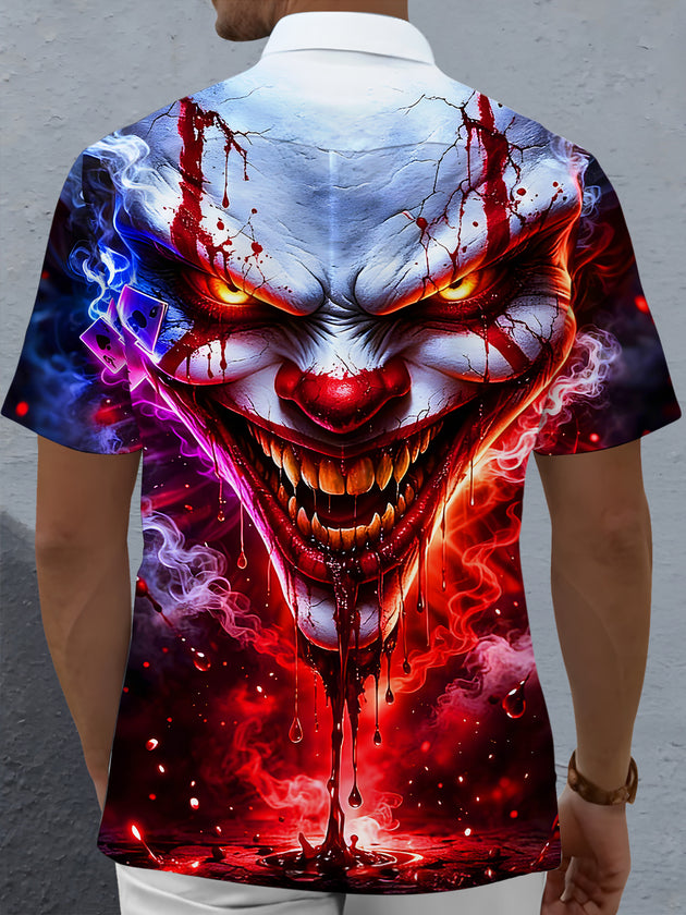 men's red shirt back view