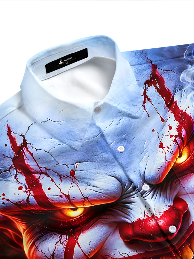 Men's crimson joker short sleeve shirt side view