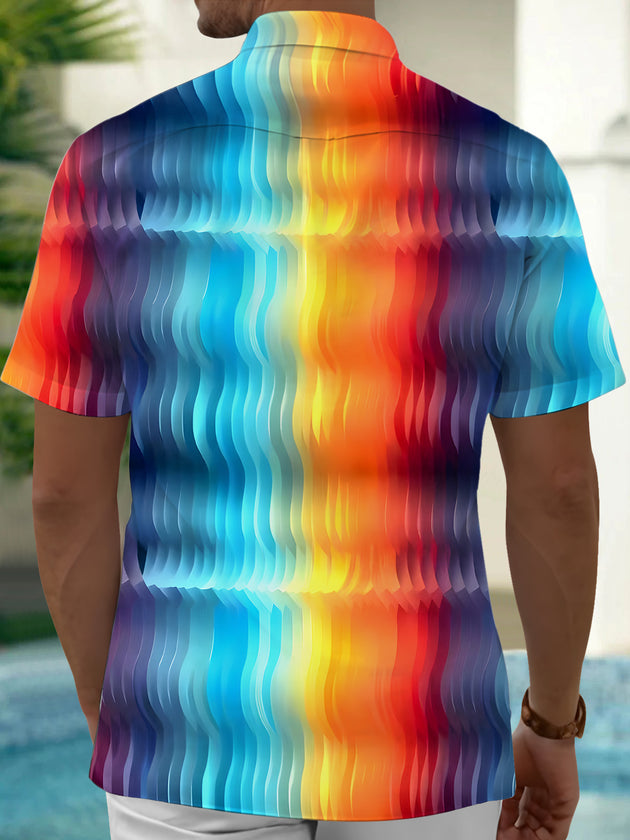 Men's tie dye abstract short sleeve shirt back view