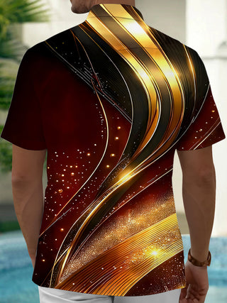 men's geometric print shirt back view